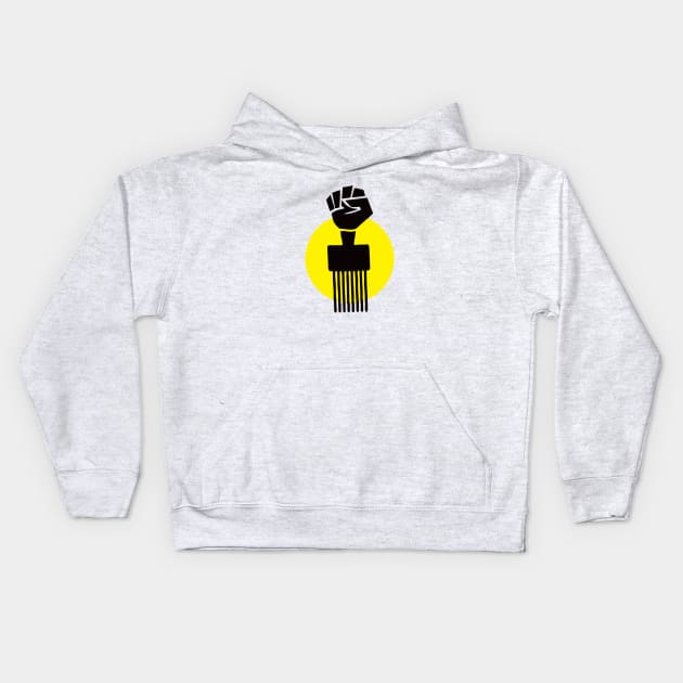 Black Hair | Afro Pick . African American Afrocentric Shirts, Hoodies, and gifts Kids Hoodie by UrbanLifeApparel